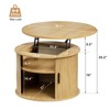 WOWLIVE Lift Top Coffee Table with Sliding Tambour Door, Round Fluted Coffee Table with Hidden Storage, Center Table for Living Room - 4 of 4