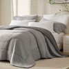 Solid Color Breathable Cooling Comforter, Ultra Soft Premium Cozy Textile Lightweight Reversible Bed Blanket for Hot Season, Gray, King/Cal King - 4 of 4