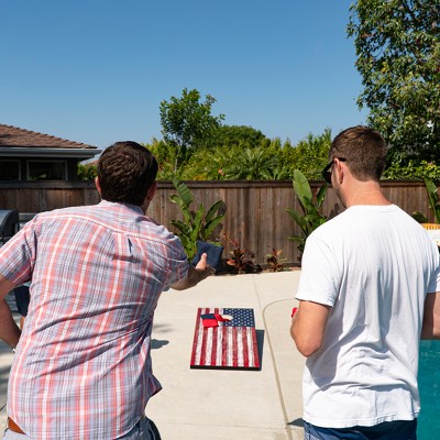 American Flag MDF Cornhole Set with Bean Bags and Carrying Case