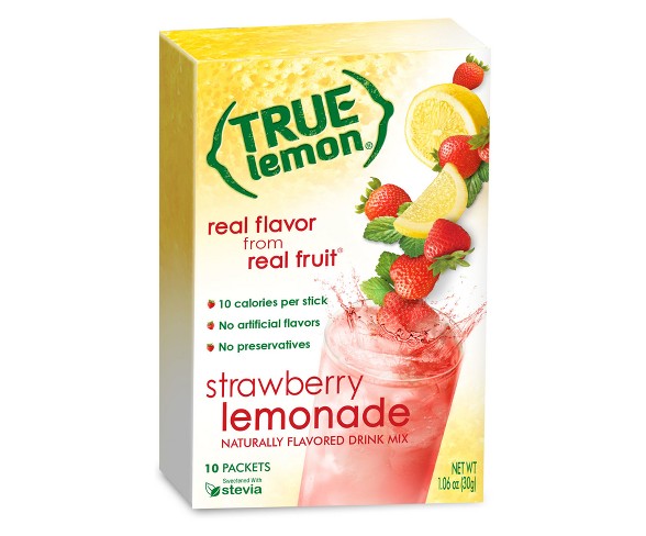 True Lemon Strawberry Lemonade - 10ct/1.06oz Sticks