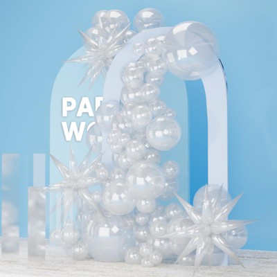 PartyWoo Balloon Arch Kit Clear Starburst Spike 22 Inch 18 12 10 5 Inch 110 pcs