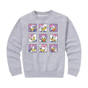 Girls' - Disney - Daisy Emotions Grid Graphic Long Sleeve Fleece Sweatshirt - 1 of 4