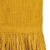 Hand Woven Fringed Throw Blanket Mustard Cotton by Foreside Home & Garden - 3 of 4