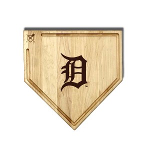 MLB 17-Inch Wooden Home Plate Cutting Board w/Trough, Detroit Tigers - 1 of 2
