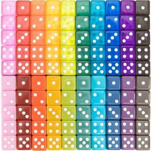 Slickblue Vintage Dice Set – 100 Six-Sided Dice in 20 Unique Colors, Solid & Translucent Mix - 1 of 3