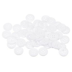 Unique Bargains Resin Craft Snap Round Flat 4-Hole Sewing Buttons 50 Pcs - 1 of 4