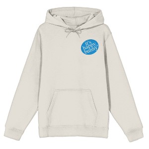 It's Happy Bunny Be Happy Don't Listen Long Sleeve Sand Adult Hooded Sweatshirt - 1 of 4