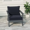WestinTrends Avalon Gray Outdoor Modern HDPE Patio Club Chair with Deep Seat Cushions - 2 of 4