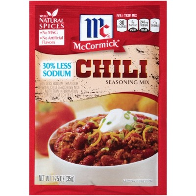 McCormick Less Sodium Chili Mix - 1.25oz