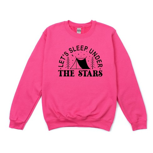 Simply Sage Market Women's Gildan Graphic Sweatshirt Let's Sleep Under The  Stars Tent - S - Raspberry : Target