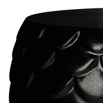 Julyvia Black Concrete Outdoor Accent Stool