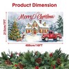 Customized Christmas Garage Banner 7x16Ft 100D Polyester Cloth, Snowman Theme with Red Trucks and Christmas Trees - 3 of 4