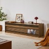 VYNXARIA Modern TV Stand,4 Drawer Design with Tempered Glass,Versatile for Any Decor Style,Walnut - 2 of 4