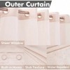 Pink No Hook Slub Textured Shower Curtain with Snap - in PEVA Liner, 71x74, Hotel Style, See Through Top Window - 3 of 4