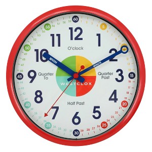 Analog 12" Quartz Time Teacher Wall Clock - Westclox: Quiet Sweep, Educational - 1 of 4