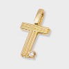 14K Gold Dipped Cubic Zirconia Ribbed Letter Charm - A New Day™ Gold - 2 of 2