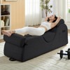 Mjkone Corduroy Yoga Chaise Lounge Chair,Curved Yoga Lounger Sofa with Movable Headrest/Waist Cushion/Footrest,Non-Slip Bottom - 2 of 4