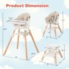 Infans 6 in 1 Convertible Wooden Highchair for Babies and Toddlers, Removable Double Tray & Reversible Footrest, Safety Harness for Infant, Beige - 2 of 4