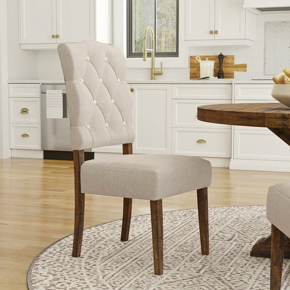 Newberry Parson Dining Chairs (Set of 2) in Medium Brown | Alpine
