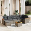 vidaXL 8 Piece Patio Sofa Set with Cushions Gray Poly Rattan - without storage 7 Pieces - 2 of 4