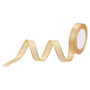 Unique Bargains Double Face Wide Satin Ribbon with Gold Edges for Wedding Bouquet - 1 of 4