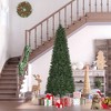 HOMCOM 8 FEET Pine Artificial Christmas Tree, Slim Pencil Xmas Tree with 952 Realistic Branches, Steel Base, Auto Open, Green - 3 of 4