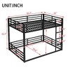 Kumasinova Minimalist Low-Floor Metal Bunk Bed with Full-Length Guardrails, Noise-Reducing Design Black Bed Frame for Kids/Teens/Guest Rooms - 2 of 4