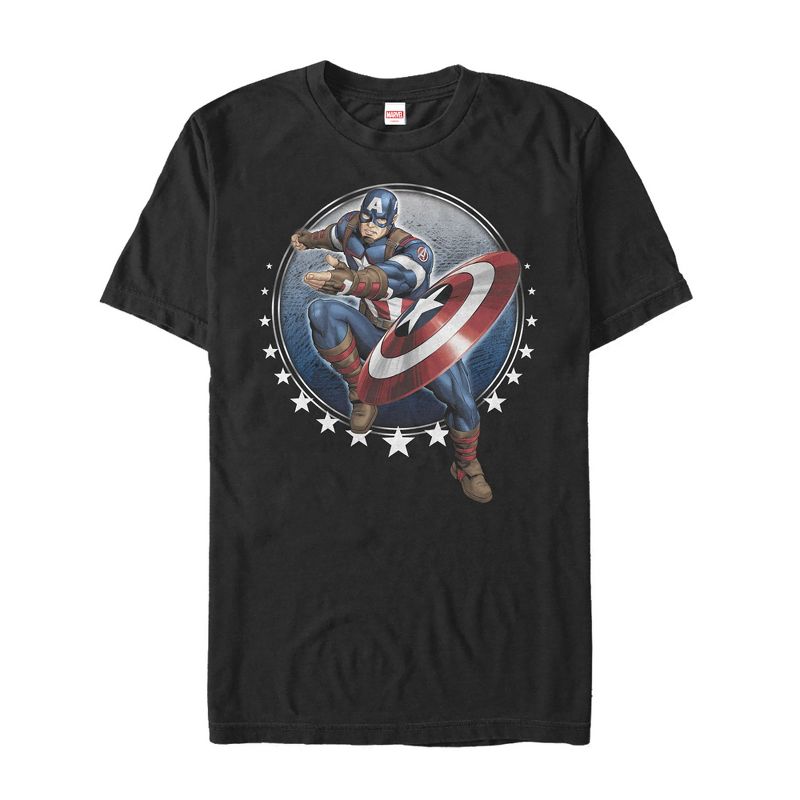 Men's Marvel Captain America Shield Toss T-Shirt, 1 of 5