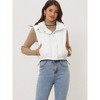 Allegra K Women's Lightweight Cropped Quilted Padded Zip Up Sleeveless Puffer Vest - 2 of 4