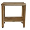EcoDecors® Eleganto® 18" Teak Wood Shower Bench with Shelf in EarthyTeak Finish - 3 of 4