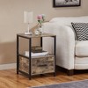 VECELO Modern Wooden Nightstand with Drawer Square End Bedside Tables with Open Shelf, Stable Metal Frame Small Side Tables - 4 of 4