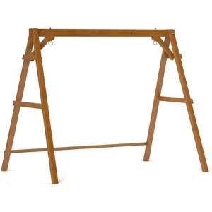 Real Relax Wooden A-Frame Porch Swing Stand with Extra Bottom Connection Board,660 Lbs Weight Capacity for Outdoor,Patio,Garden,Backyard - 1 of 4