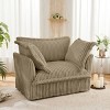 Single Armrests Sofa Chair,Modern Corduroy Fabric Upholstered Lazy Sofa Chair,High Back Pillows Sectional Modular Sofa Chair-Coolbibila - 2 of 4