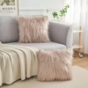 Unique Bargains Plush Decorative Solid Throw Modern Bedroom Pillow Covers 2 Pcs - 2 of 4