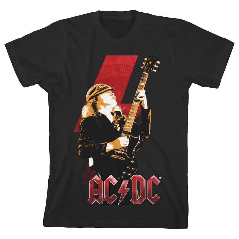 ACDC Angus Young Limited Color Youth Black Short Sleeve Crew Neck Tee, 1 of 4