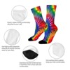 Rainbow Tie Dye Women Printed Crew Socks Funny Funky Socks Soft Polyester Novelty Gifts for Artists Men - 4 of 4