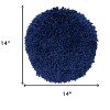 HomeRoots 14" X 14" Blue Round Shag Throw Pillow - 3 of 4