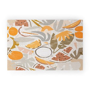 evamatise Tiki Picnic Mid Century Modern Looped Vinyl Welcome Mat - Society6 - 1 of 2