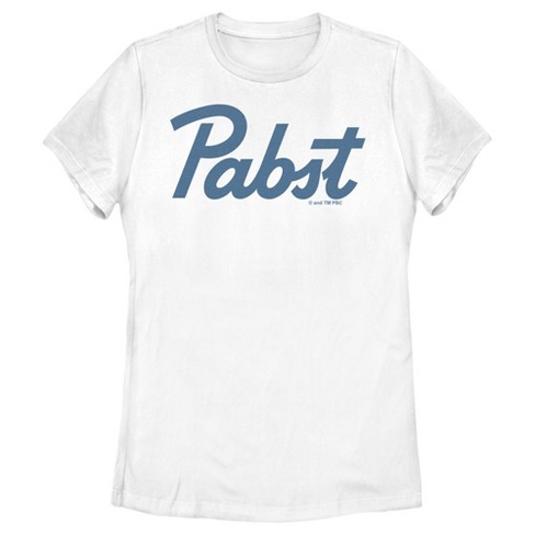 Women's Pabst Blue Logo T-shirt - White - Medium : Target