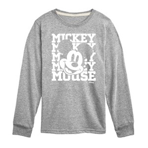 Boys' - Disney - Mickey, Mickey, Mickey Mouse Long Sleeve Graphic T-Shirt - 1 of 4
