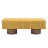 50" Upholstered Chenille Dining Bench with Wood Legs,Accent Seat for Entryway,Bedroom,or Living Room–The Pop Home - 4 of 4
