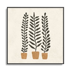 Pauline Stanley Potted Ferns Black Terracotta Metal Framed Art Print - Deny Designs - 1 of 4