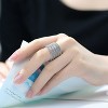Guili Rhodium-Plated Sterling Silver Stacked Column Ring with five rows of sparkling CZ, a stunningly modern and stylish piece, sizes 6-8. - 3 of 3