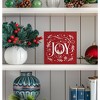 Joy Christian Christmas Wooden Box Sign, Farmhouse Red Christmas Snowflake Xmas Wood Sign - 3 of 4
