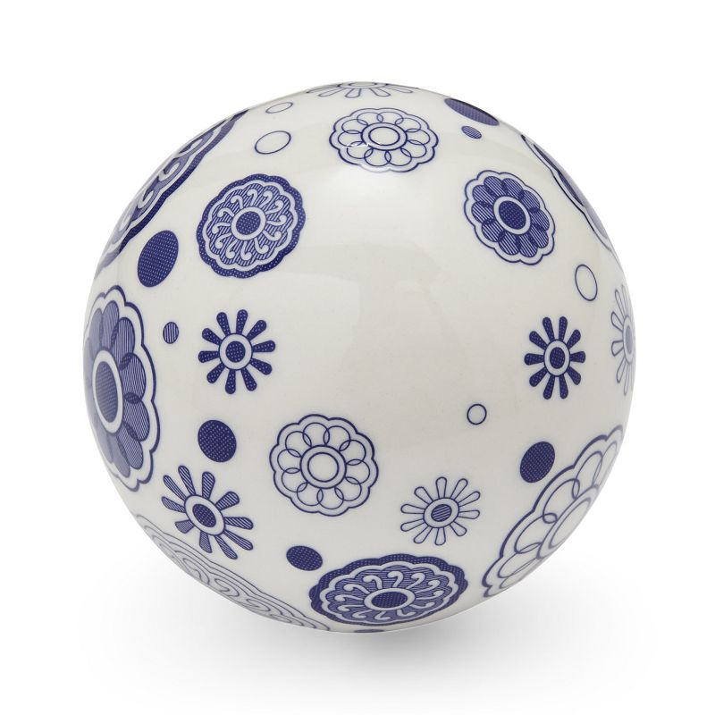 Spode Blue Italian Bauble, Hanging Ornaments for Christmas Décor, Made of Porcelain, Blue and White Holiday Decoration, Measures 2.6-Inch, 3 of 6
