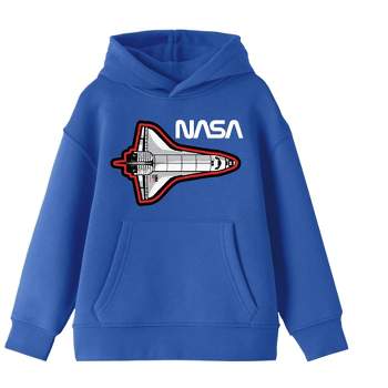 Nasa Space Shuttle White Line Schematics Youth Boys Black Hooded Sweatshirt  : Target