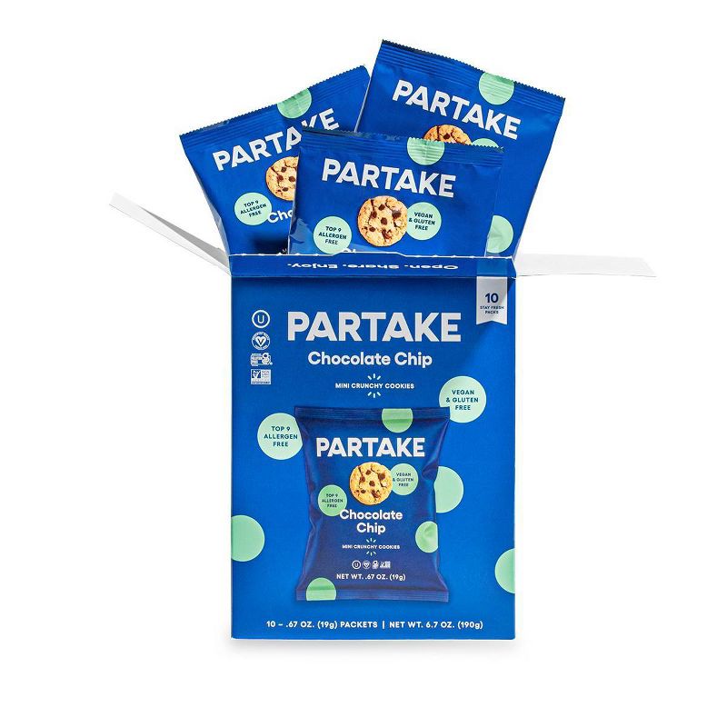Partake Crunchy Mini Chocolate Chip Cookie Snack Packs - 6.7oz/10ct, 4 of 11