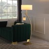 59" In Contemporary Dual Gold Arc W/ Hanging Pendelum Lamp Metal Floor Lamp - 3 of 4