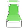vidaXL Sun Lounger Apple Green Powder-coated Steel Standard Foldable - 3 of 4
