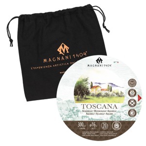 Magnani 1404 Toscana Rough 100% Cotton Watercolor Paper BlockBlock, 20 Sheets, 140 lb, Round Watercolor Paper, Acid-Free, UV Resistant,  Vegan Sized, - 1 of 4